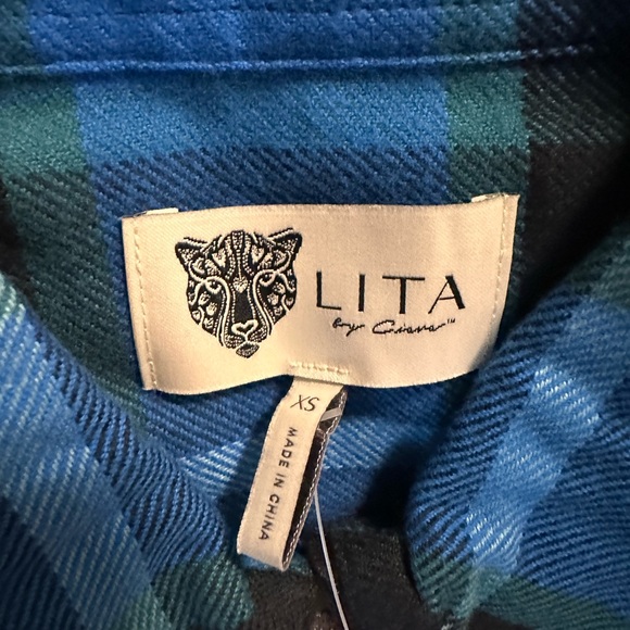 BNWT Lita by Ciara Revolve 100% cotton button down plaid - Size XS $198 - Picture 4 of 8